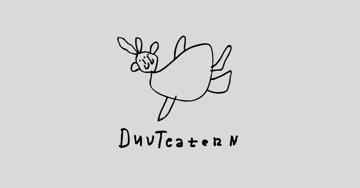DUVTeaterns logotyp med en glad figur.